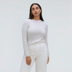 NWT Everlane Organic Cotton Waffle Tee Medium in Heathered Tan